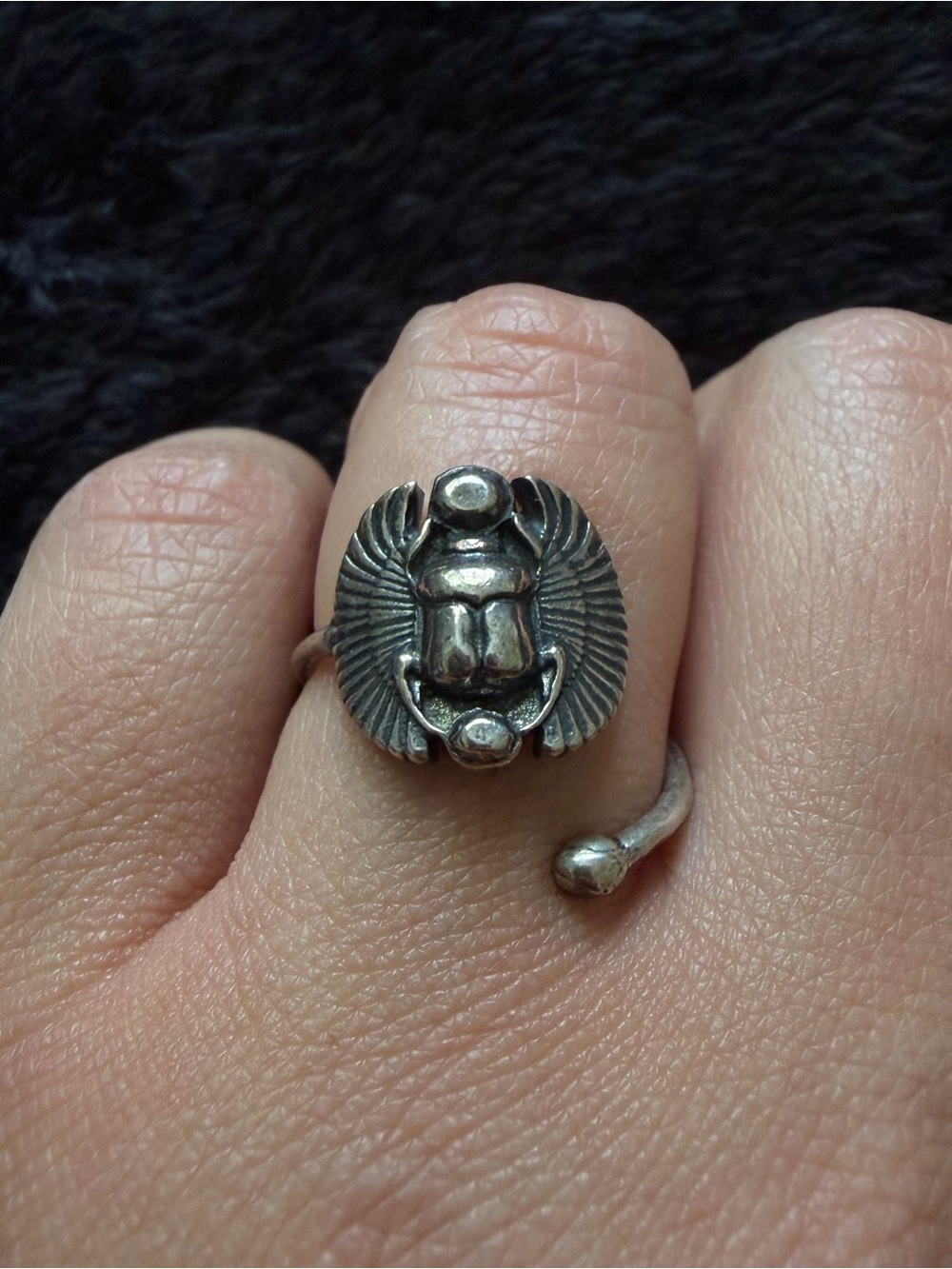 ALEX AND ANI - 925 Sterling Scarab Wrap Ring